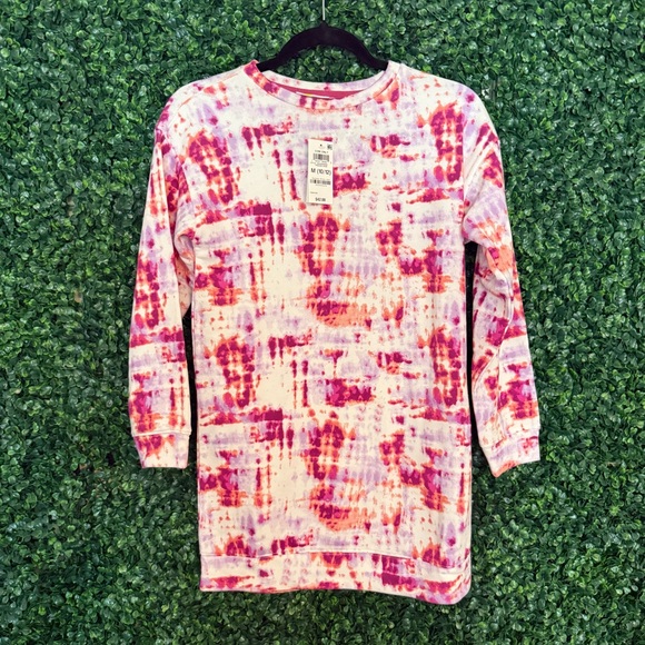 Epic Threads Pink and Purple Tie-Dye Long Sleeve Shirt - Picture 1 of 3